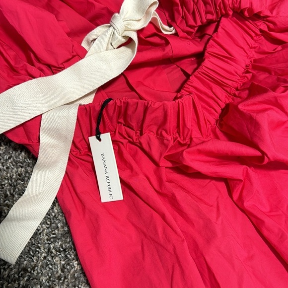 NWT! Banana Republic Coral Gem Cotton Poplin Open-Back Maxi Dress - Multiple 🦋 - Picture 7 of 10